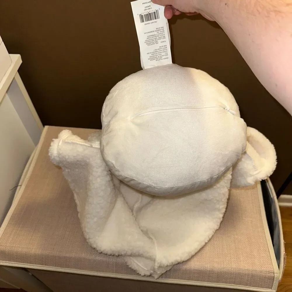 Costco Viral Brentwood Sherpa Ghost Plush Halloween Decor Pillow White NEW